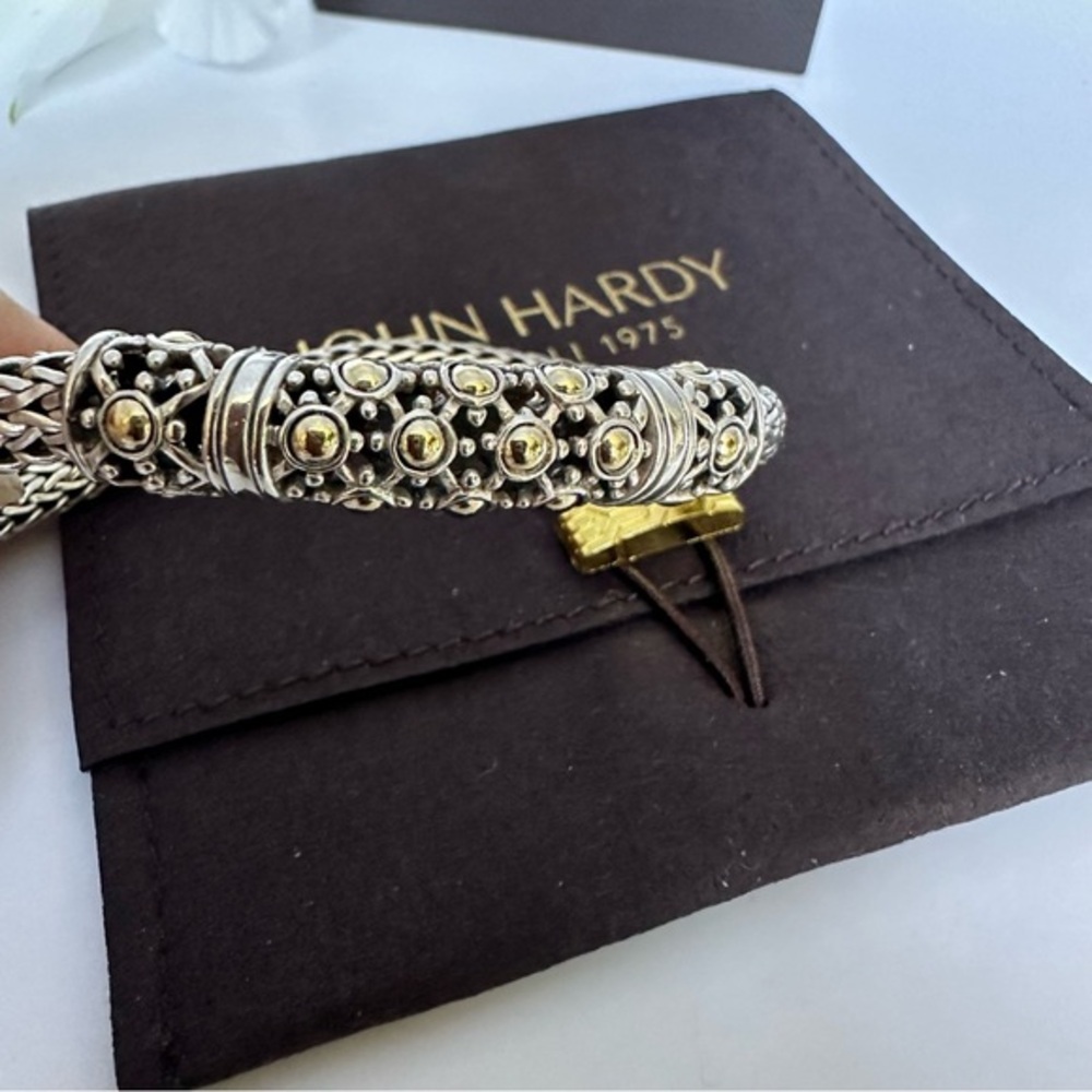 John Hardy Sterling Silver And 18k Gold Dot Collection Bracelet. - Picture 2 of 7